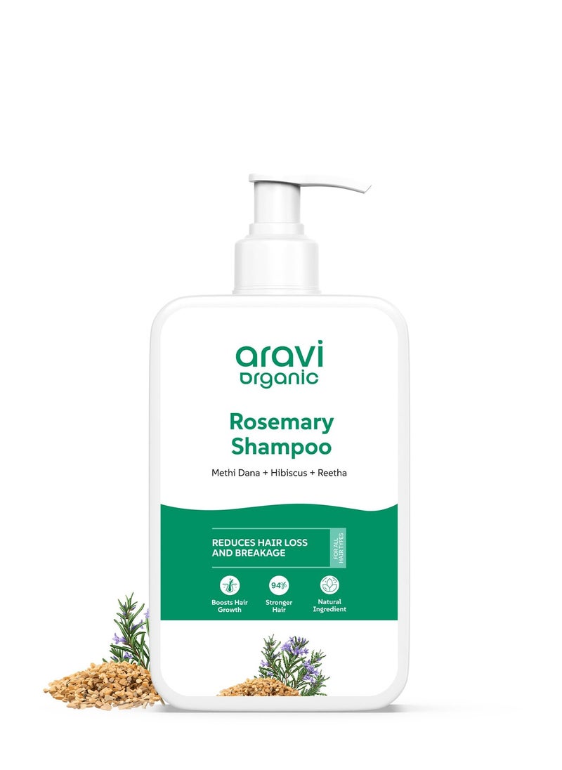 Aravi Organic Rosemary Hair Growth Shampoo - Enriched With Rosemary, Green Tea & Caffeine - For All Hair Types - For Men & Women - Sulfate & Paraben Free 200 ml