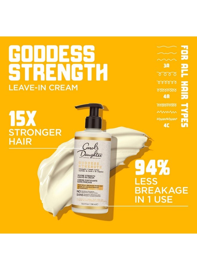 Goddess Strength Leave In Conditioner Cream, 10 Fl Oz - Strengthening And Moisturizing For Wavy, Curly Hair