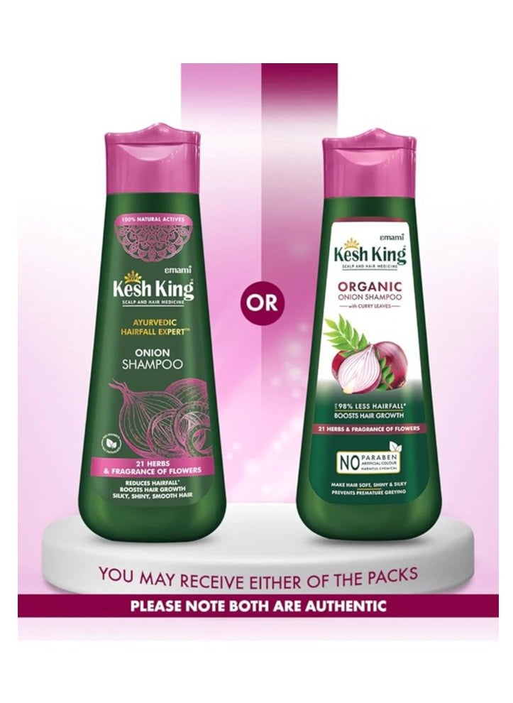 Kesh King Ayurvedic Onion Shampoo with 21 Herbs, Reduces Hairfall & Boost Hair Growth, 300ml & Kesh King Scalp and Hair Medicine Anti-Hairfall Conditioner, 200 ml