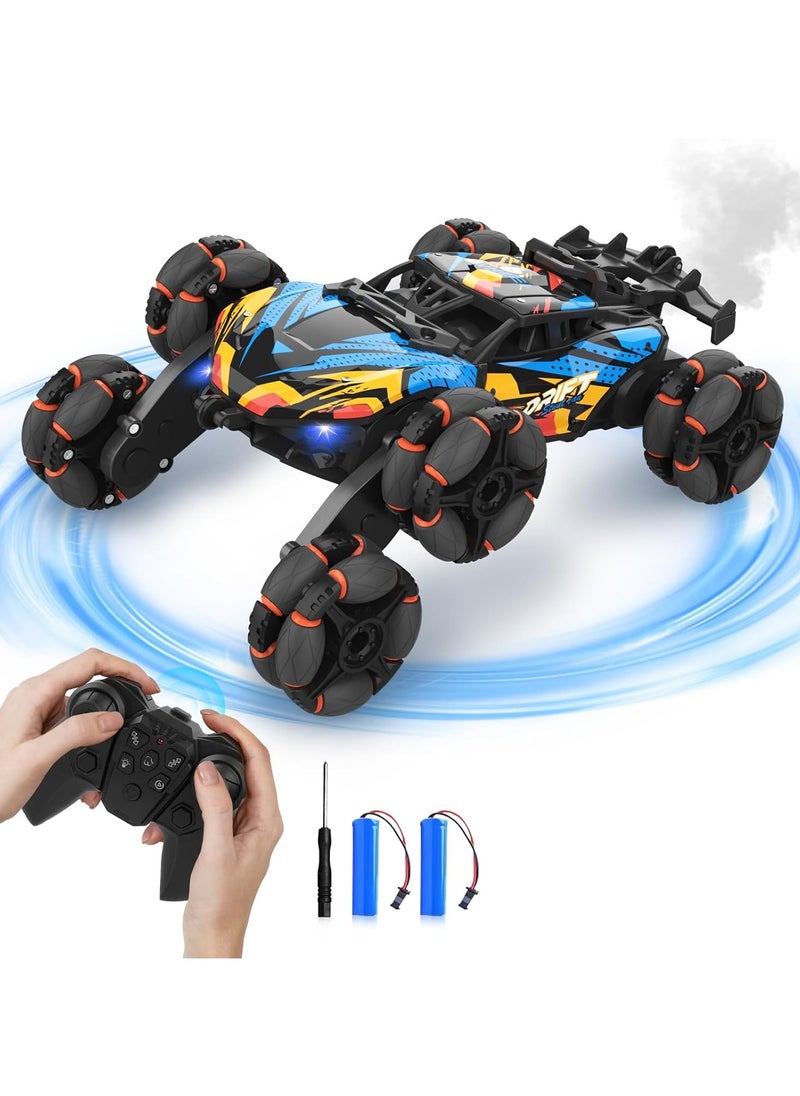 RC Cars 6WD Drift Stunt,Remote Control Car for Boys Age 6-12,360° Rotating Spray Car for Xmas Gifts