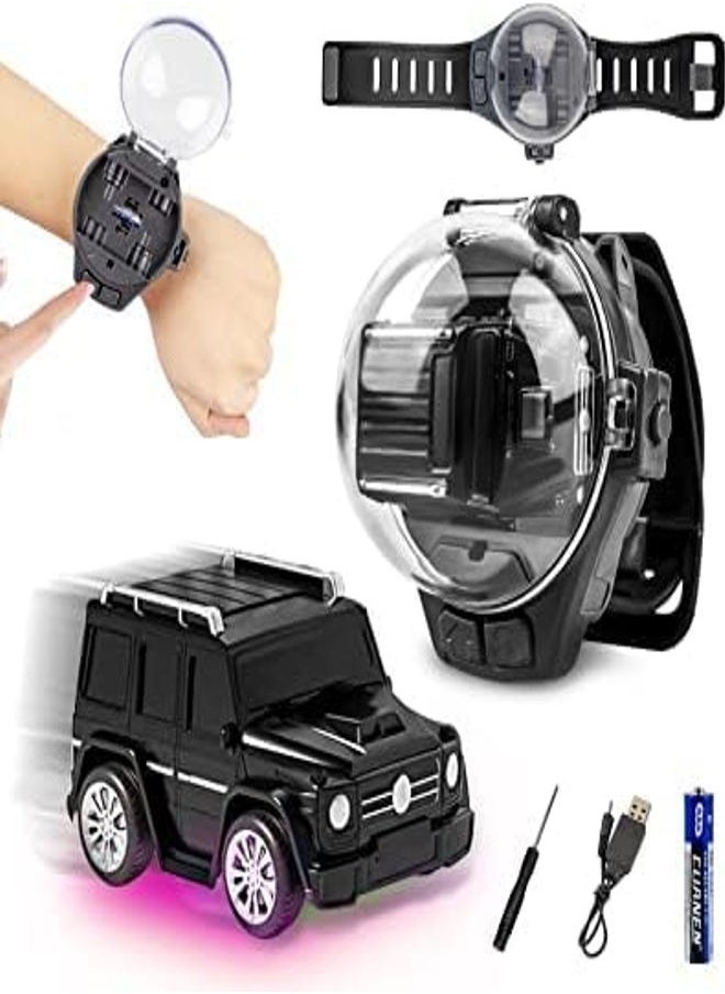 Watch Remote Control Car Toy, 2.4 GHz Watch Racing Car Toy with USB Charging, Car Watch for Kids with Remote Control, Interactive Toys, Ideal Gift for Boys and Girls?Black?