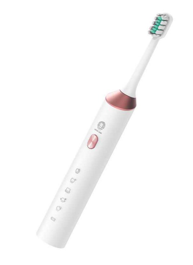 Electric Toothbrush with 5 Modes & 4 Brush Heads, Suitable For Sensitive & Color Teeth, Standard Whitening, Intelligent Timing, Slim Design, IPX7 Waterproof - white