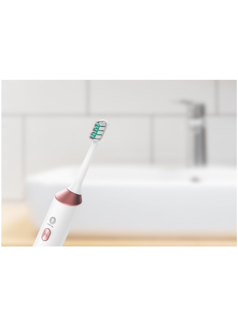 Electric Toothbrush with 5 Modes & 4 Brush Heads, Suitable For Sensitive & Color Teeth, Standard Whitening, Intelligent Timing, Slim Design, IPX7 Waterproof - white