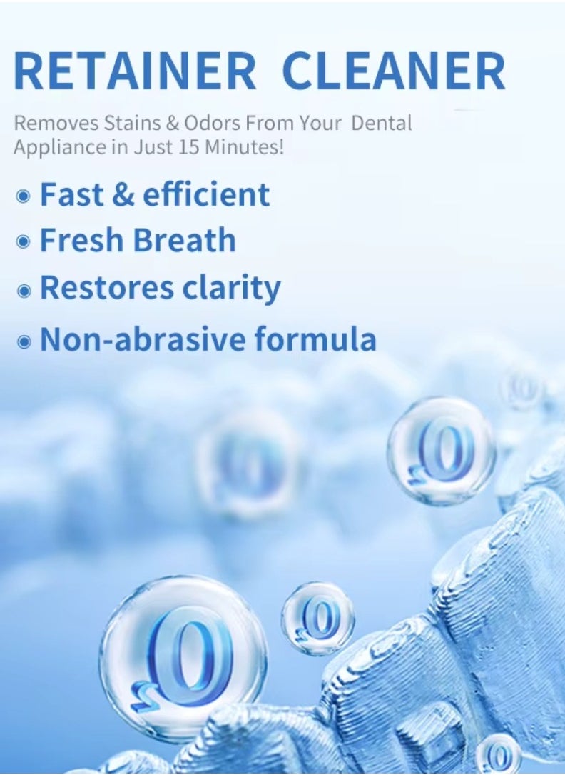 96 Pcs Retainer Cleaner Mouth Guard Retainer Cleaner Tablets Mint Flavor and Fresh Remove Oduor for Dental Appliances Fast and Efficient Remove Stains Denture Cleaning Tablets