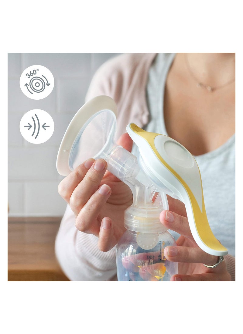 Manual Breast Pump, Single Hand for More Comfort and Expressing More Milk, Breast Care Pump,  Plastic, Silicone Rubber, Extracts Remained Breastmilk, One Size