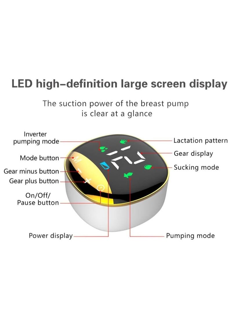 Wearable Breast Pump- Portable Electric Pump Hands Free - 4 Modes Includes 12 Gear Lactation Modes, 12 Pumping Mode, 12 Sucking Mode and Variable Breast Pumping Mode