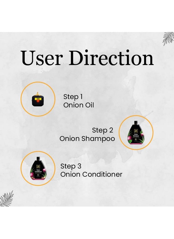 Onion Hair Oil With Free Heater (110 Ml) + Onion Shampoo & Conditioner Combo |