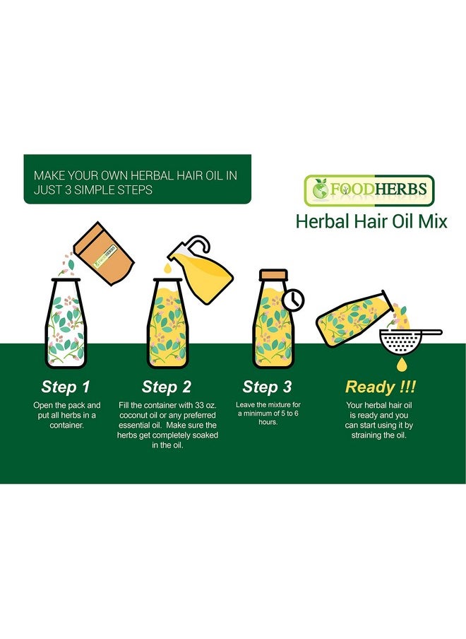 Herbal Hair Oil Mix | Herbs For Hair Growth | 18 Vital Herbs For Long, Thick, And Lustrous Hair | Hair Care Product For Women And Men | Diy Oil Infusion