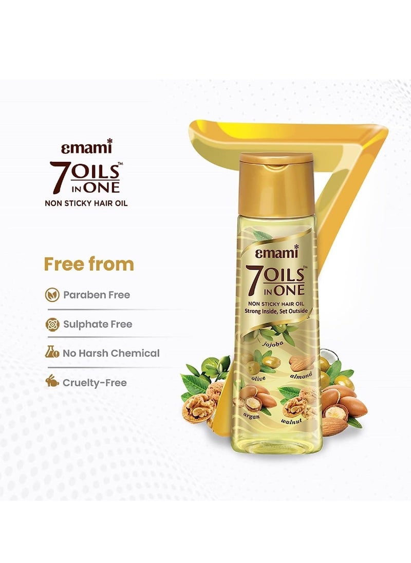 Emami 7 Oils in One Hair Oil | Makes Hair 20x Stronger and Manageable | Coconut Oil, Amla, Jojoba, Olive, Walnut, Argan & Almond Oils | 300ml