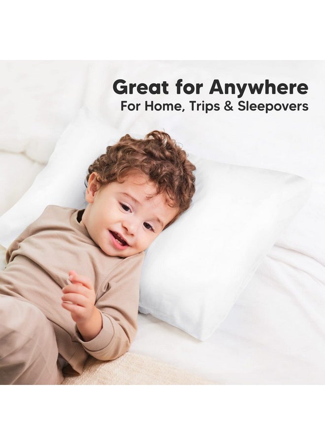 Toddler Pillowcase For 13X18 Pillow - Organic Toddler Pillow Case For Boy, Kids - 100% Natural Cotton Pillowcase For Miniature Sleepy Pillows - Pillow Sold Separately (Soft White)