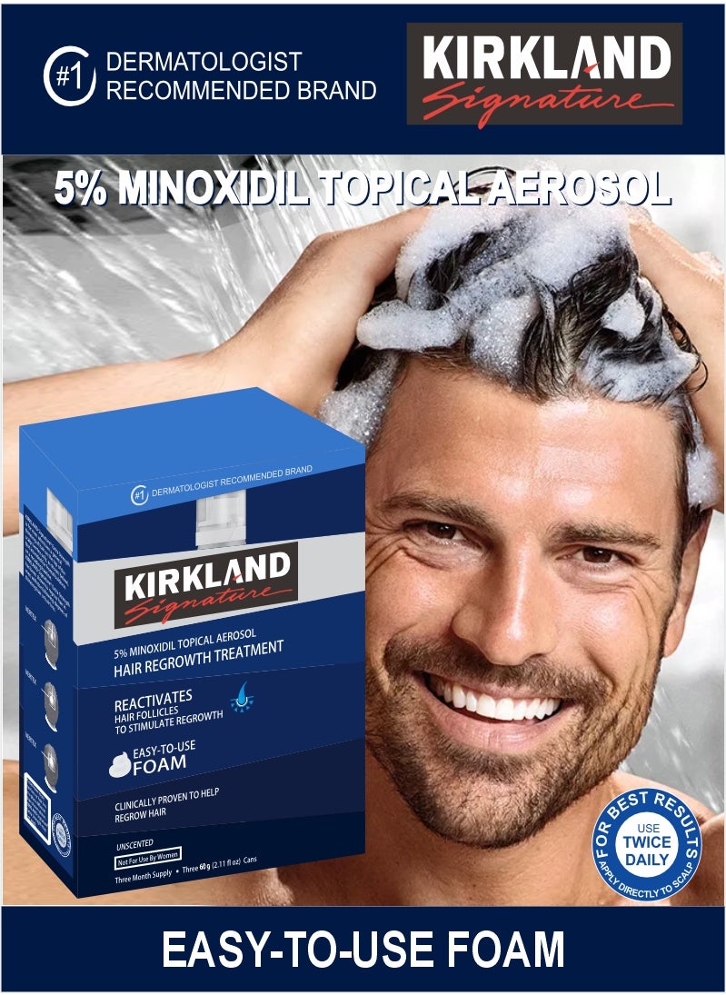 Minoxidil 5% Topical Aerosol Foam – 3-Month Hair Regrowth Solution