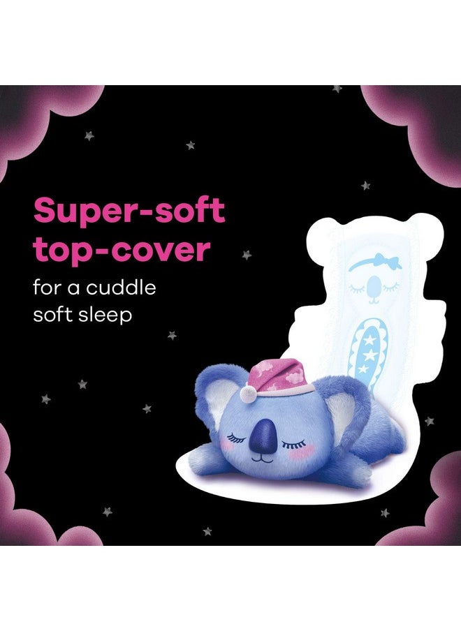 Bindazzz Nights Koala Soft Sanitary Pads, 10 Xxl+ Pads, Upto 0% Leaks, 60% Longer & Wider Back, Super Soft Topsheet, Double Hug Wings, Disposable Wrapper, For Women