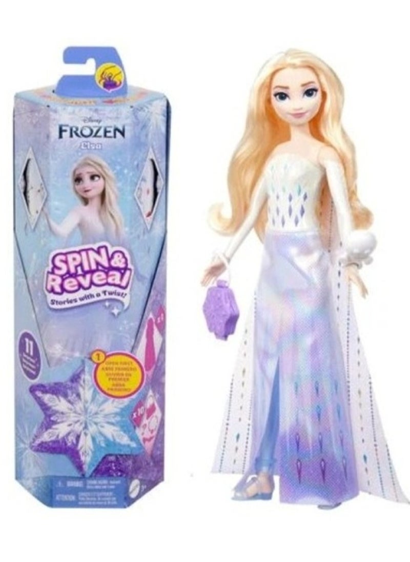 Disney Frozen Elsa Fashion Doll Set, Spin & Reveal with 11 Surprises