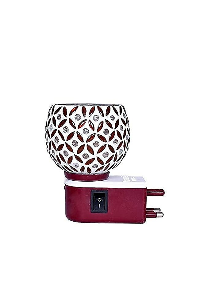 Kapur Dani Electrical Camphor Diffuser. Glass Kapoor Dhani & Essential Oil Diffuser with On Off Switch to Toggle Between Burner & Lamp