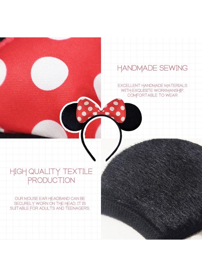 10 Pack Mouse Ears Great For Mickey Theme Birthday Party Decorations Party Favors Supplies And Mouse Themed (Red And Black)