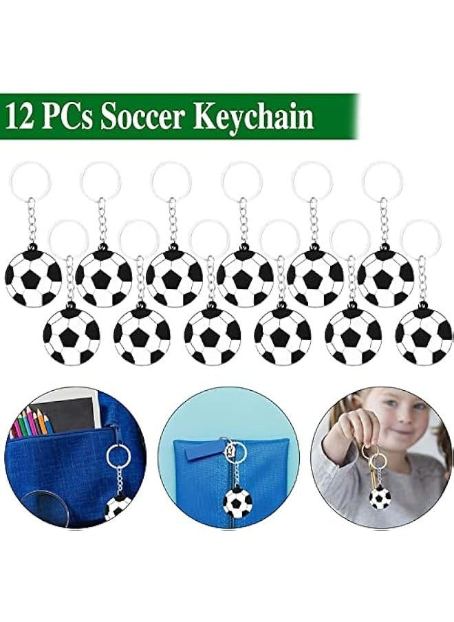 Soccer Party Favors Set 96Pcs Soccer Slap Bracelet Keychain Soccer Tattoos Soccer Toy Whistle Sports Party Favors for Kids Boys