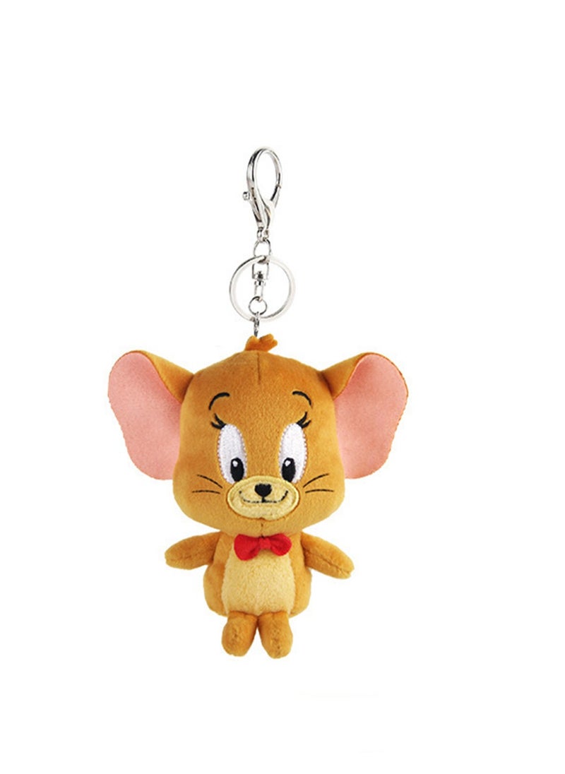 Creative Cute Plush Keychain, Cute Backpack Pendant, Suitable For Wallet Key Ring Decoration, (12cm Jerry Mouse Pendant, Movie Style)