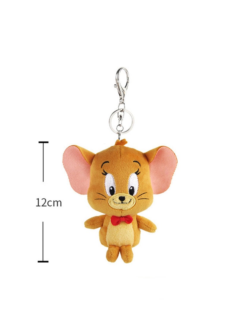 Creative Cute Plush Keychain, Cute Backpack Pendant, Suitable For Wallet Key Ring Decoration, (12cm Jerry Mouse Pendant, Movie Style)