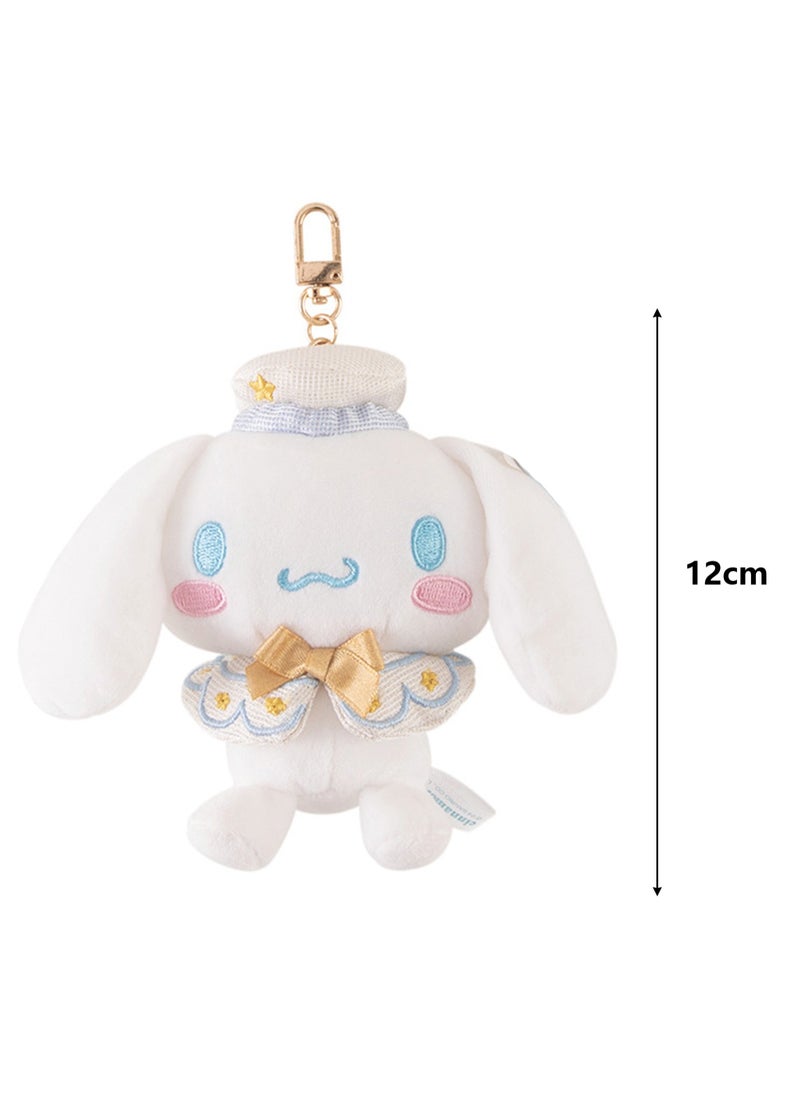 Cute Plush Doll Pendant, High-Quality PP Cotton Material Bag Key Chain Ornament, Ornament Gift For Boys And Girls (12cm Platinum Big-Eared Dog Pendant)