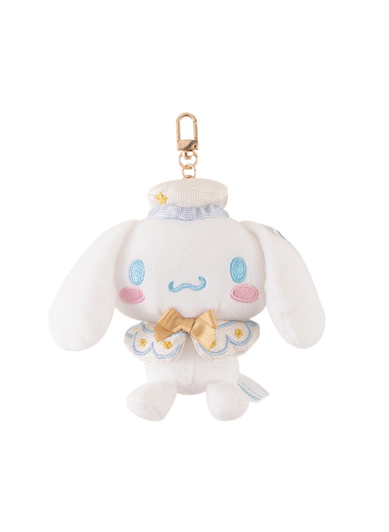 Cute Plush Doll Pendant, High-Quality PP Cotton Material Bag Key Chain Ornament, Ornament Gift For Boys And Girls (12cm Platinum Big-Eared Dog Pendant)