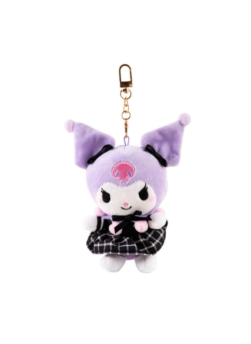 Cute Plush Doll Pendant, High-Quality PP Cotton Material Bag Key Chain Ornament, Ornament Gift For Boys And Girls (14cm Purple Head Uniform Cool Pendant)