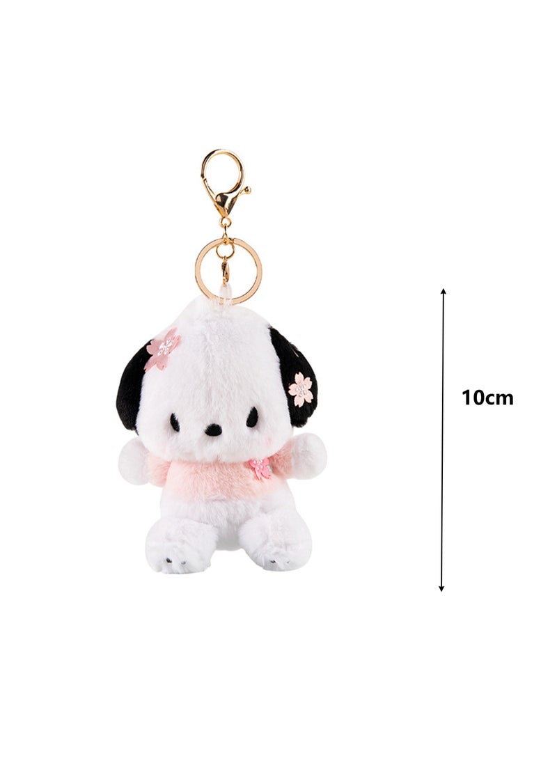 Cute Plush Doll Pendant, High-Quality PP Cotton Material Bag Key Chain Ornament, Ornament Gift For Boys And Girls (10cm Spring Sakura Pacha Dog Pendant)