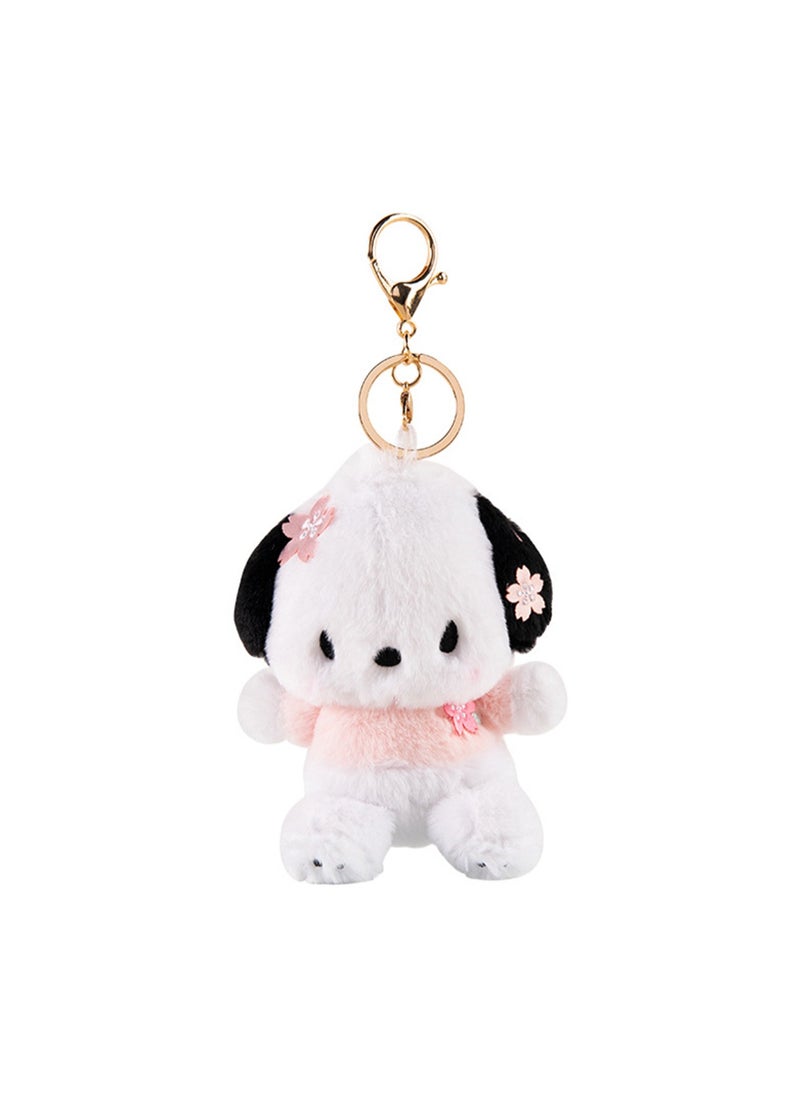 Cute Plush Doll Pendant, High-Quality PP Cotton Material Bag Key Chain Ornament, Ornament Gift For Boys And Girls (10cm Spring Sakura Pacha Dog Pendant)