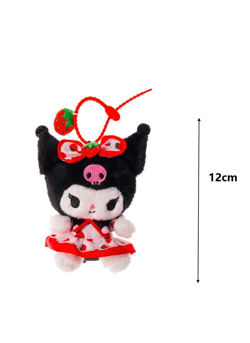 Cute Plush Doll Pendant, High-Quality PP Cotton Material Bag Key Chain Ornament, Ornament Gift For Boys And Girls (12cm Strawberry Cool Pendant)