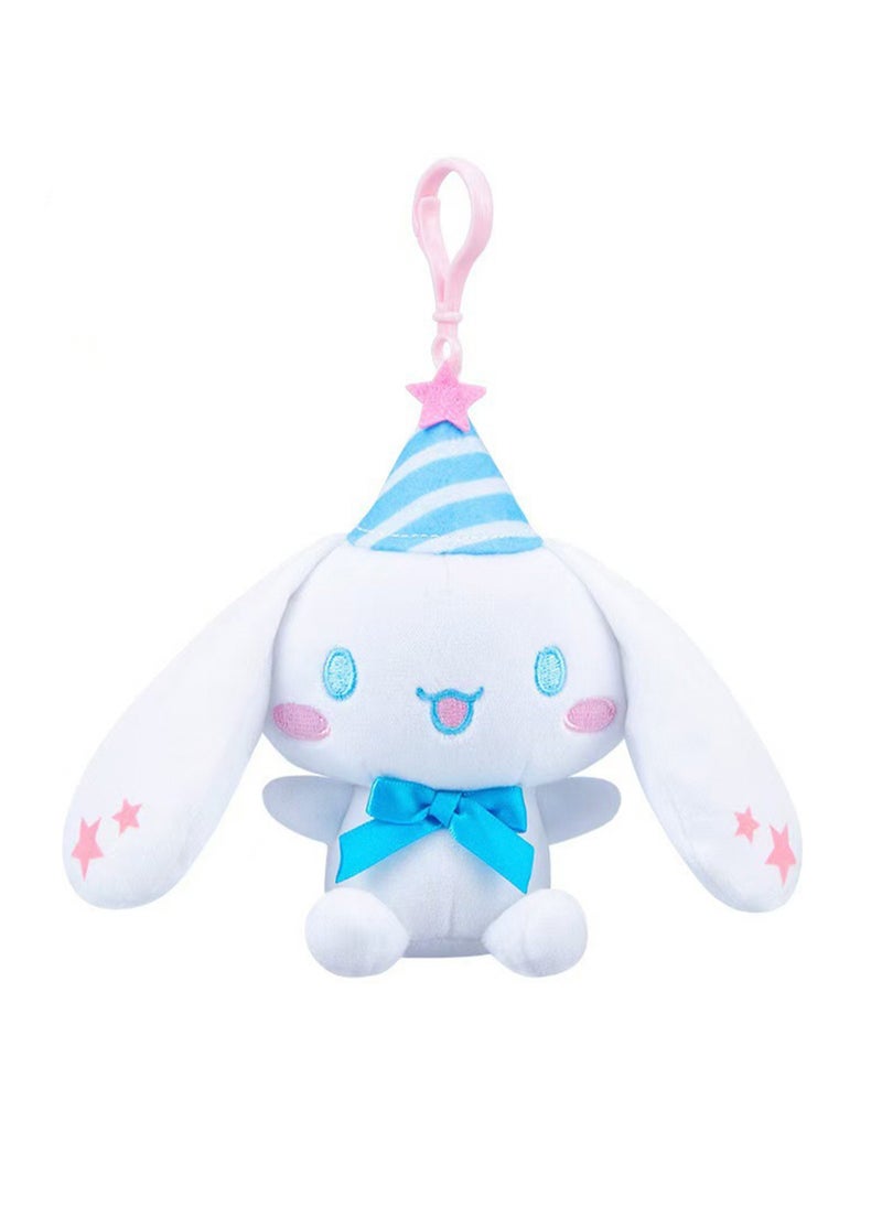 Cute Plush Doll Pendant, High-Quality PP Cotton Material Bag Key Chain Ornament, Ornament Gift For Boys And Girls (10cm Blue Big-Eared Dog Happy Festival Series Pendant)