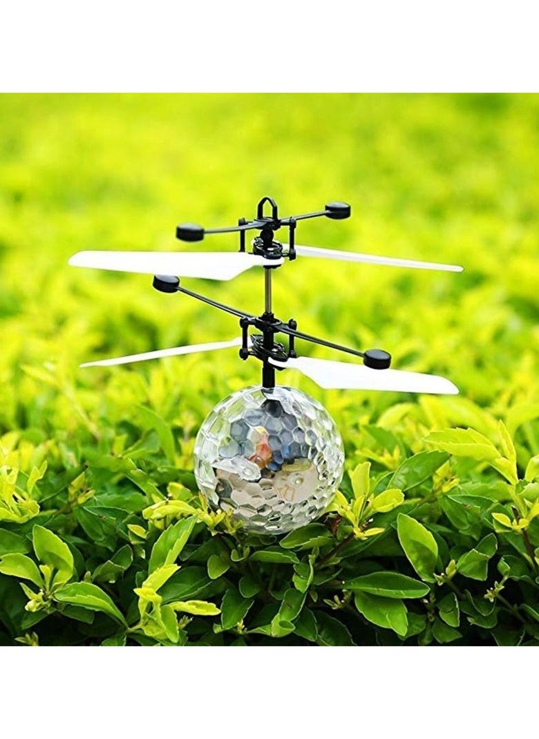 Remote Control Aircraft Toys Induction Flying Ball Children's RC Helicopter Toys Infrared Sensor Kids -Crystal White