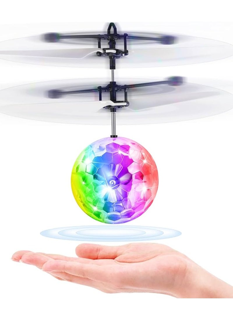 Remote Control Aircraft Toys Induction Flying Ball Children's RC Helicopter Toys Infrared Sensor Kids -Crystal White