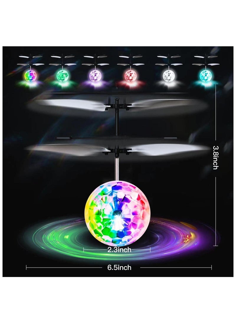 Remote Control Aircraft Toys Induction Flying Ball Children's RC Helicopter Toys Infrared Sensor Kids -Crystal White