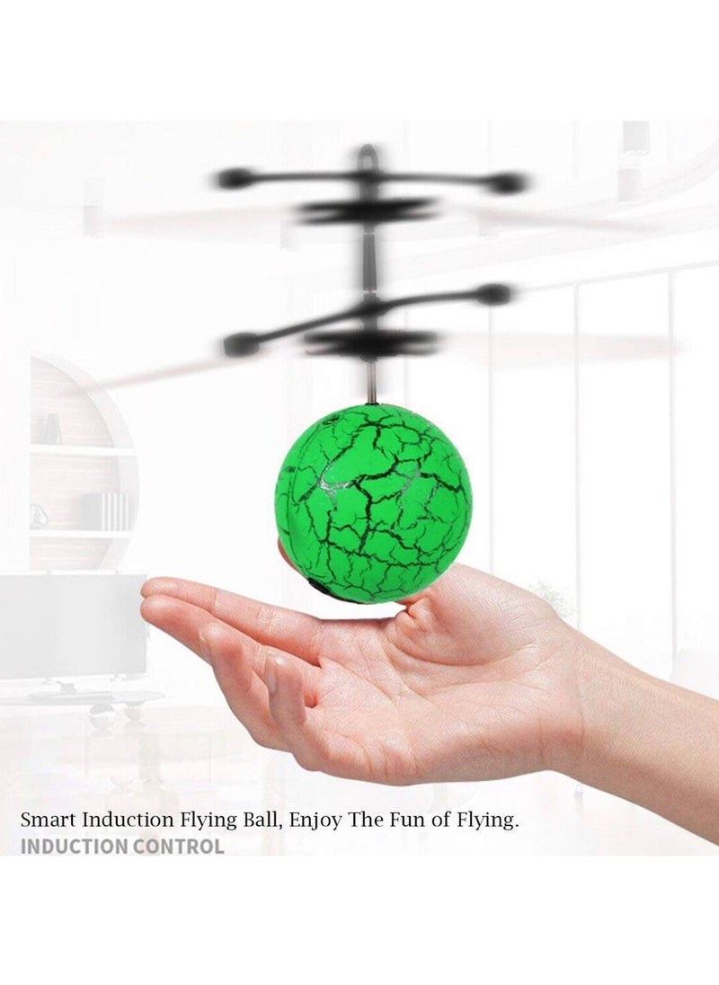 Remote Control Aircraft Toys Induction Flying Ball Children's RC Helicopter Toys Infrared Senior Kids -Green