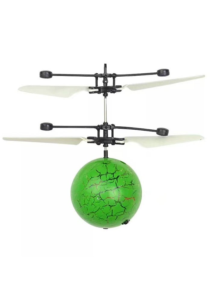Remote Control Aircraft Toys Induction Flying Ball Children's RC Helicopter Toys Infrared Senior Kids -Green
