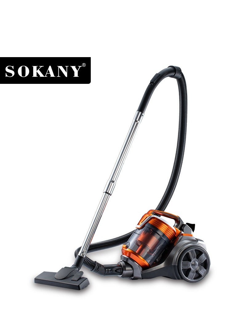 Multi-cyclonic Bagless Corded Canister Vacuum Cleaner with 6 Stage Filtration 3600W Max Power 3.5L 15 kpa Suction Power Orange