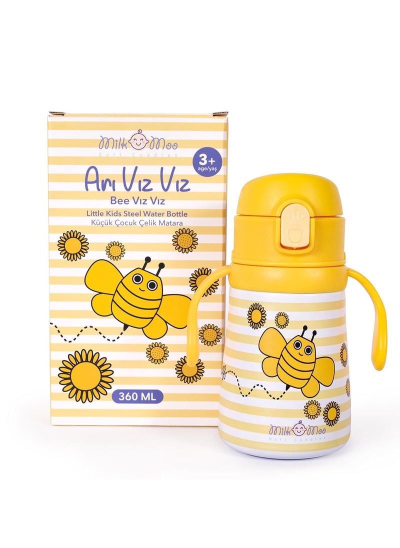 Milk&Moo Staniless Steel Kids Water Bottle 360ML Bee Viz Viz