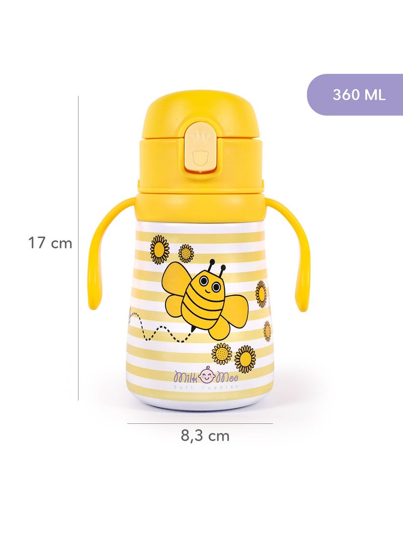 Milk&Moo Staniless Steel Kids Water Bottle 360ML Bee Viz Viz