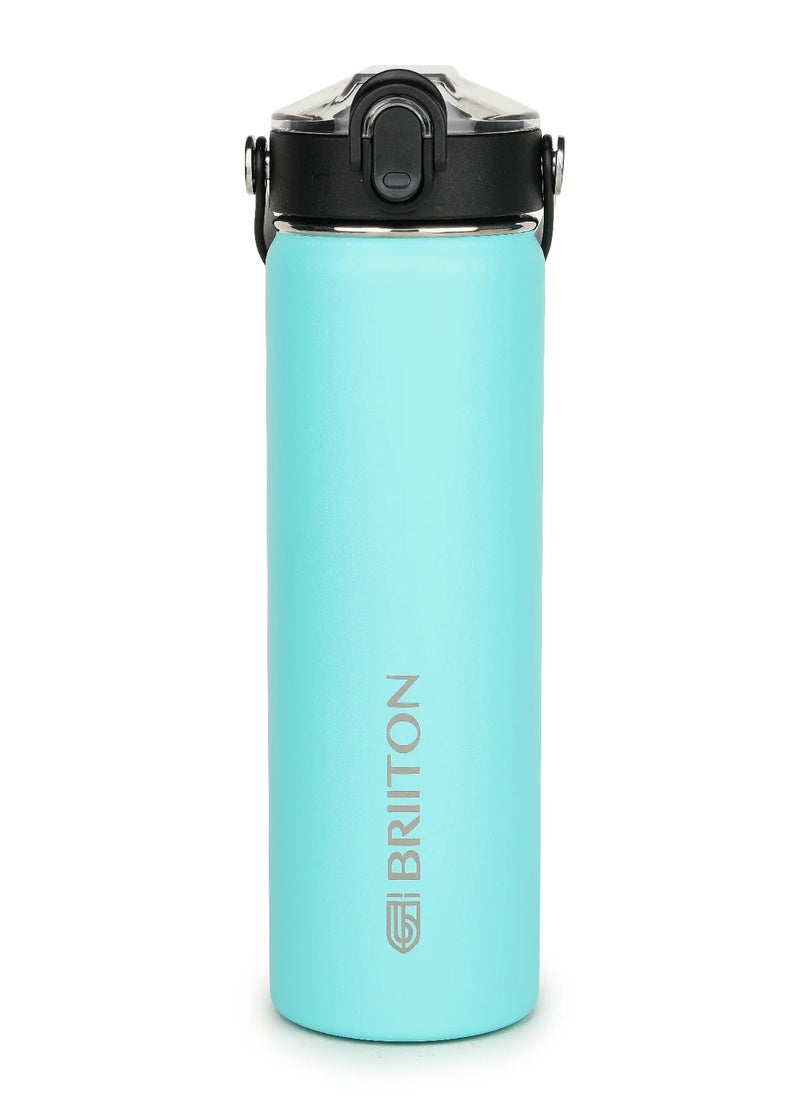 Nero 750ml Sky Blue Stainless Steel Water Bottle |Copper Coated Vacuum Insulation|Food Grade Stainless Steel | Powder Coated | Secure Grip Leakproof Easy Pour Cap |Hot & Cold Thermos| Aqua Hydro