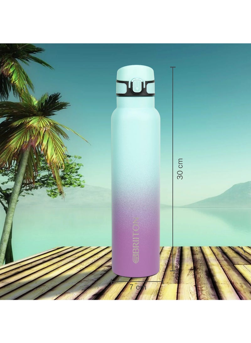 Vibe 1000ml-34Oz Stainless Steel Water Bottle Dual Tone Purple |18/8 Food Grade Thermo Vacuum Insulated Flask | 24hrs Hydro Hot & Cold | SS304 Aqua Sports Bottle | For Kids,Gym,Travel