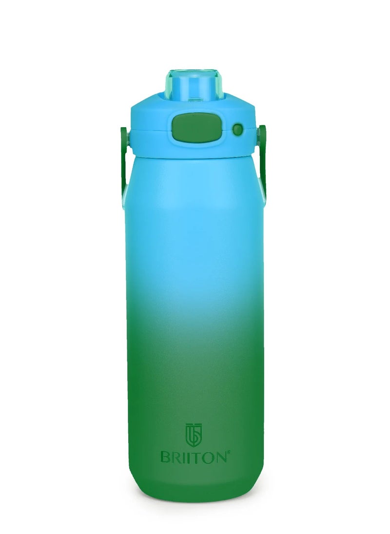 Costa 750ml Two Tone Green Stainless Steel Water Bottle | Copper Coated Vacuum Insulation | Powder Coated | Secure Grip | Leakproof Flask | Hot & Cold Thermos | Aqua Hydro