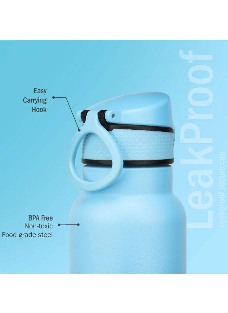 Vibe 1000ml-34Oz Stainless Steel Water Bottle Dual Tone Blue |18/8 Food Grade Thermo Vacuum Insulated Flask | 24hrs Hydro Hot & Cold | SS304 Aqua Sports Bottle | For Kids,Gym,Travel