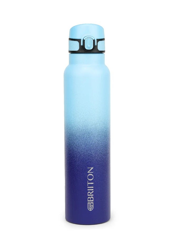 Vibe 1000ml-34Oz Stainless Steel Water Bottle Dual Tone Blue |18/8 Food Grade Thermo Vacuum Insulated Flask | 24hrs Hydro Hot & Cold | SS304 Aqua Sports Bottle | For Kids,Gym,Travel