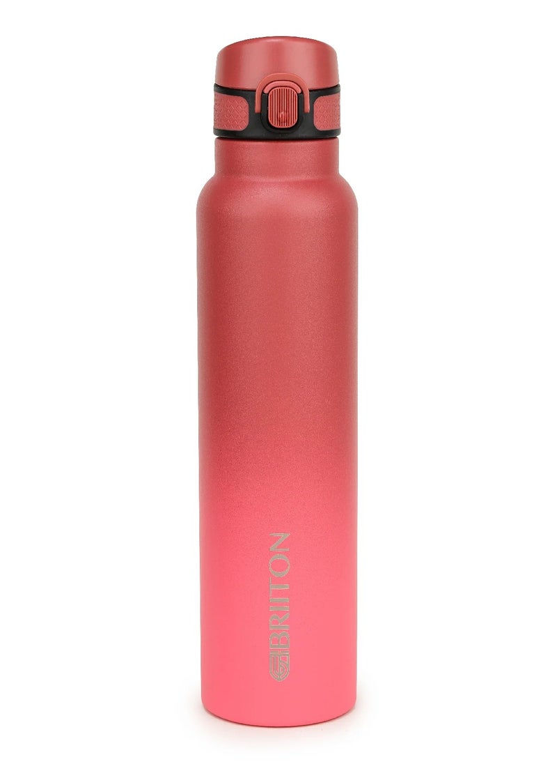 Vibe 1000ml-34Oz Stainless Steel Water Bottle Dual Tone Red |18/8 Food Grade Thermo Vacuum Insulated Flask | 24hrs Hydro Hot & Cold | SS304 Aqua Sports Bottle | For Kids,Gym,Travel