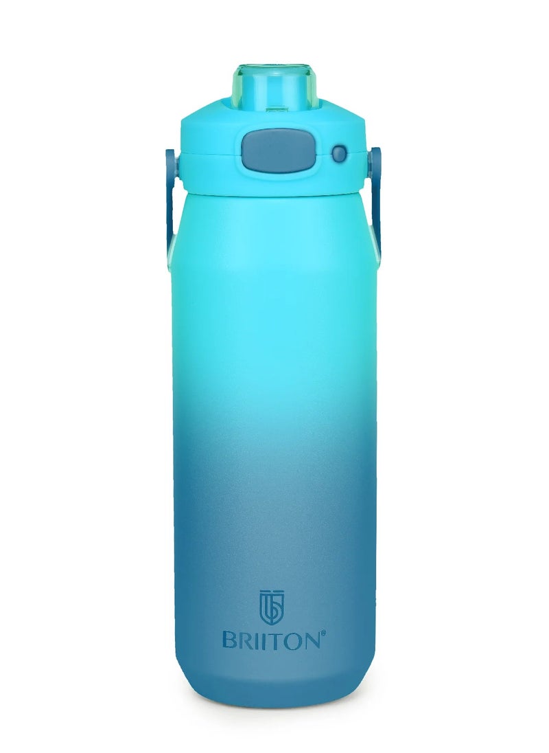 Costa 750ml Two Tone Blue Stainless Steel Water Bottle | Copper Coated Vacuum Insulation | Powder Coated | Secure Grip | Leakproof Flask | Hot & Cold Thermos | Aqua Hydro