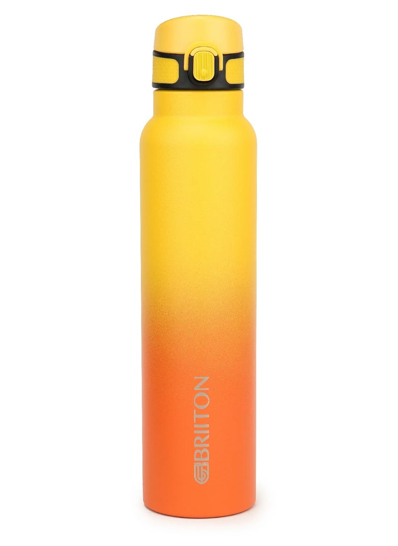 Vibe 1000ml-34Oz Stainless Steel Water Bottle Dual Tone Yellow |18/8 Food Grade Thermo Vacuum Insulated Flask | 24hrs Hydro Hot & Cold | SS304 Aqua Sports Bottle | For Kids,Gym,Travel