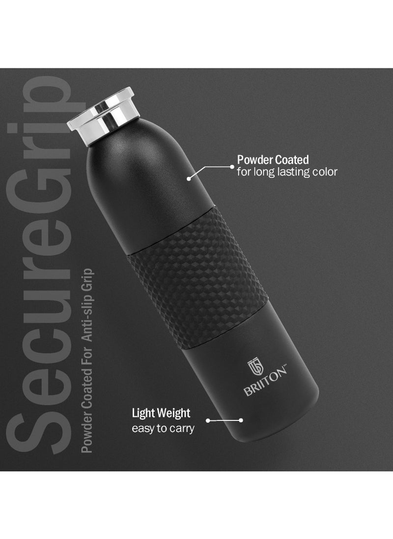 Spectra 620ml-21Oz Stainless steel Water Bottle Black |18/8 Food Grade|Thermo Vacuum Insulated Flask|24hrs Hydro Hot and Cold|SS304 Aqua Sports| BPA Free | For Kids,School,Office,Gym,Travel,Women