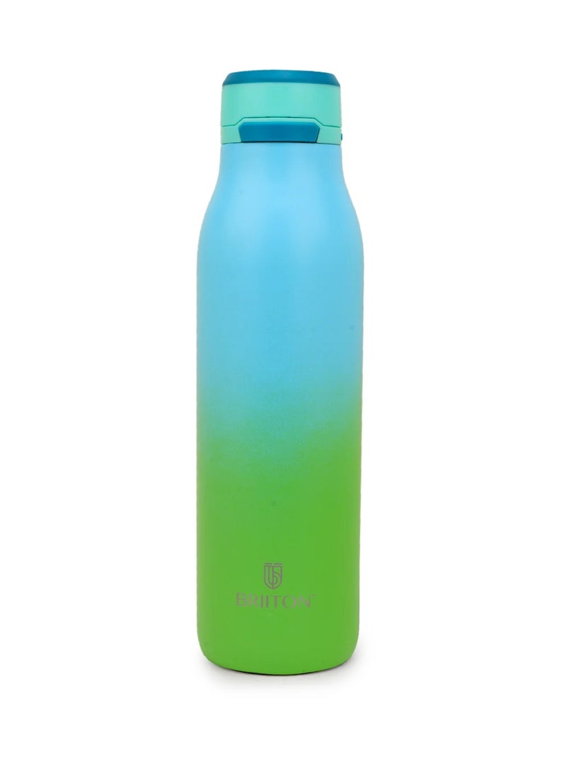 Jumper 750ml Stainless Steel Water Bottle | Two Tone Green | Copper Coated Vacuum Insulation - Secure Grip | Leakproof Easy Pour Cap | Powder Coated | Aqua Hydro Technology