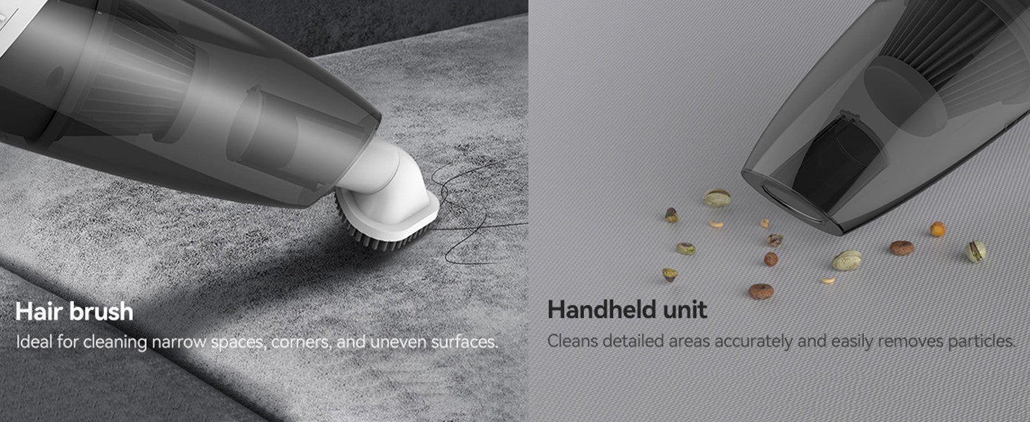 Handheld Portable Vacuum Cleaner 2 in 1 Push Vacuum With 3 Brushes 16000Pa Low Noise DX120C- 600 W DX120C White