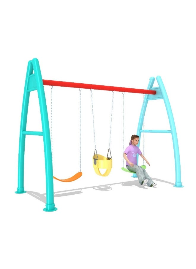 Alfa Swing Play for 3 People, Durable Outdoor Swing Set, Spacious And Comfortable Swing for Kids And Adults, Perfect for Backyard Fun, Family-Friendly Swing with Sturdy Design