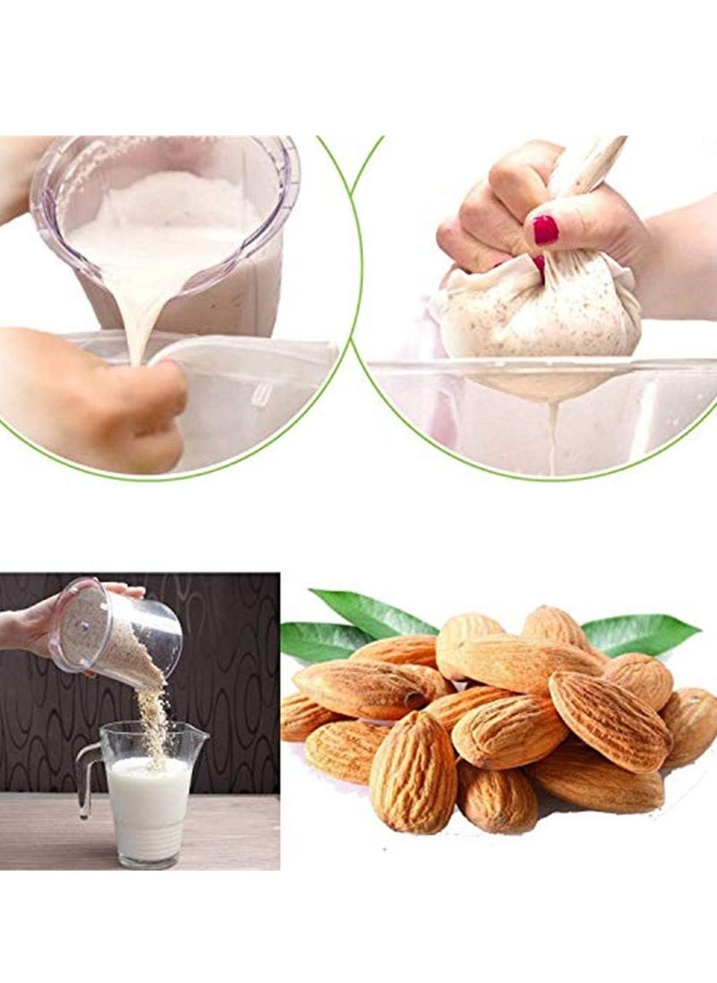 2 Pcs Pro Quality Nut Milk Bag Big 10 x12 Commercial Grade Reusable Almond Milk Bag and All Purpose Food Strainer Fine Mesh Nylon Cheesecloth and Cold Brew Coffee Filter